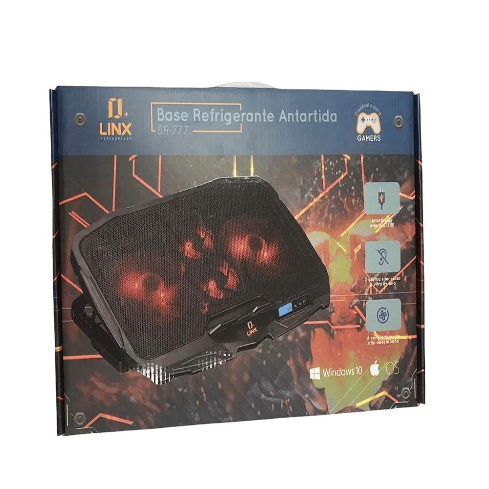Base Refrigerante Gaming Antártida BR-777 para Portátil con 4 Ventiladores