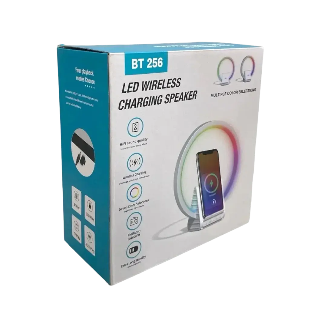 Radio Parlante BT-256 Bluetooth con Luz LED y Carga Inalámbrica - Imagen de 3