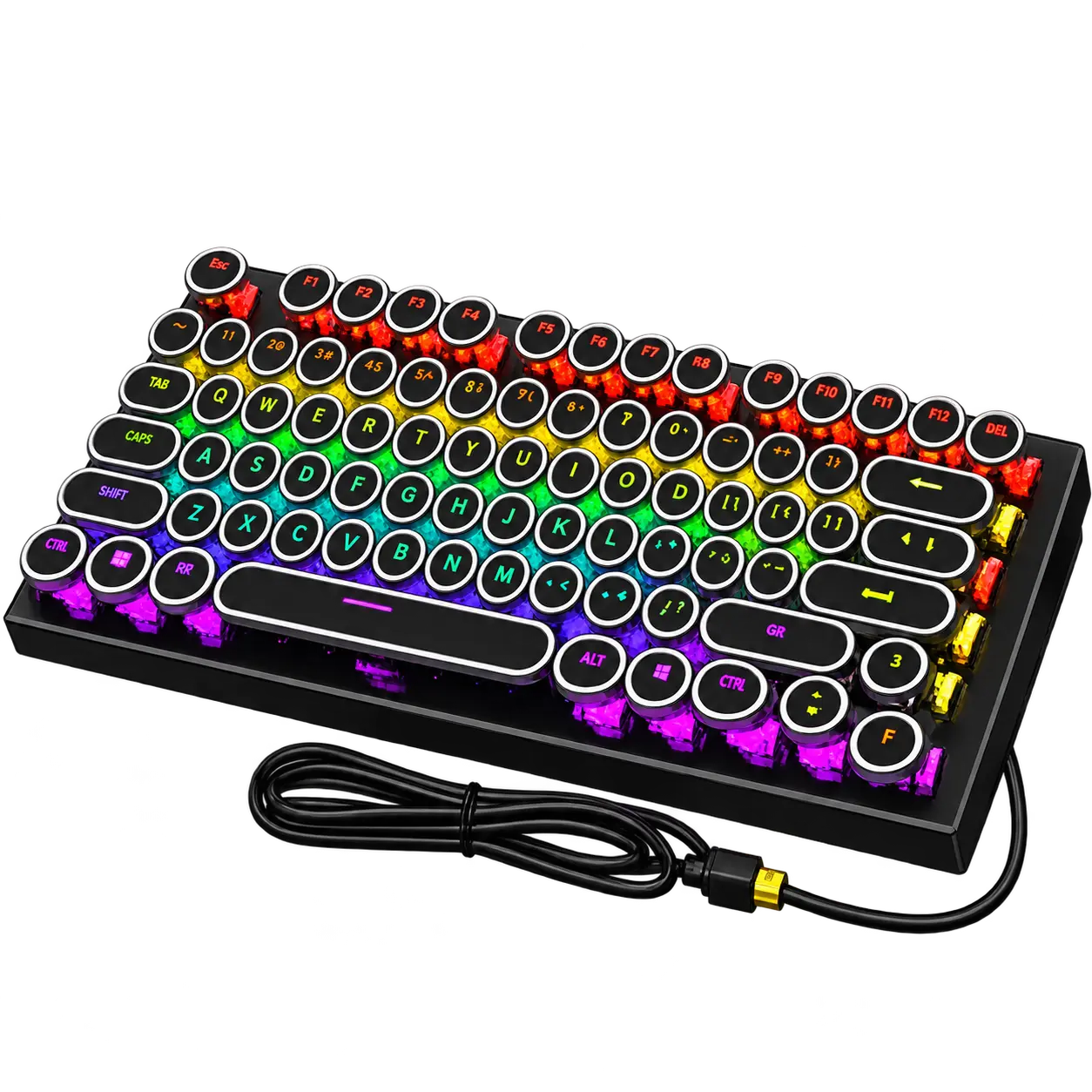 Teclado Mecánico Jertech JK560 RGB Alámbrico 87 Teclas Retro Punk